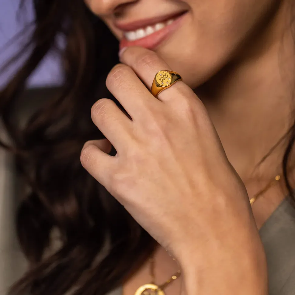 Aquarius Zodiac Ring