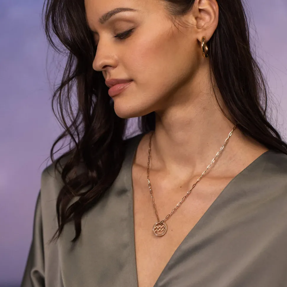 Aquarius Zodiac Symbol Necklace