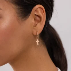 Earrings Cross Hoop