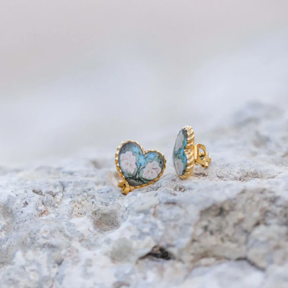 Earrings Flower Heart