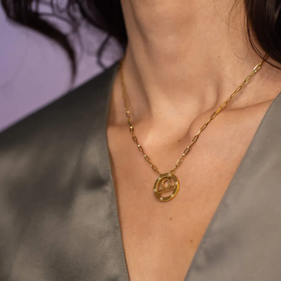 Libra Zodiac Symbol Necklace